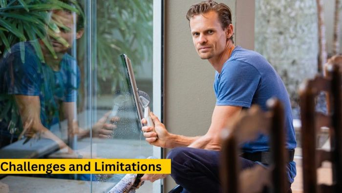 Visual representation of common challenges and limitations faced during window cleaning or maintenance work