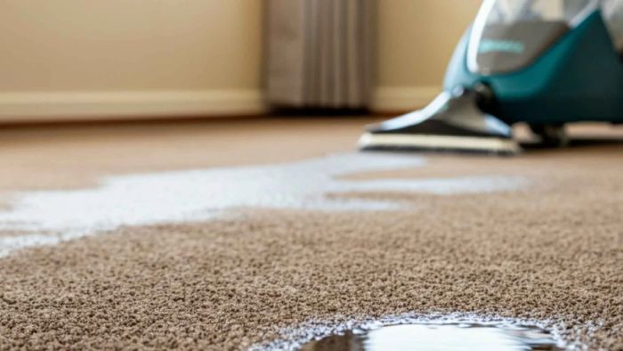 Dirty carpet showing effects of skipped regular maintenance