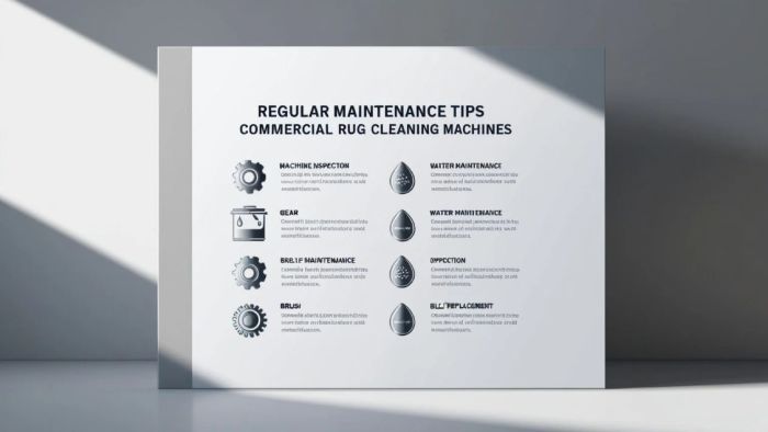 Close-up of a commercial rug cleaning machine, highlighting its components and cleaning process